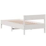 Casa si Gradina - Mobilier - Paturi si accesorii - Paturi - Cadru de pat cu tablie, alb, 90x190 cm, lemn masiv pin - Infinity.ro