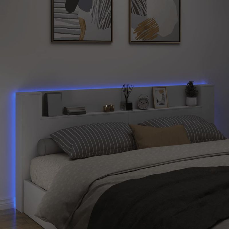 Casa si Gradina - Mobilier - Paturi si accesorii - Accesorii paturi - Tablie de pat cu LED, gri deschis, 147x16x78/88 cm, catifea - Infinity.ro