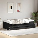 Casa si Gradina - Mobilier - Paturi si accesorii - Paturi - Cadru de pat cu sertare, negru, 100x200 cm, lemn prelucrat - Infinity.ro