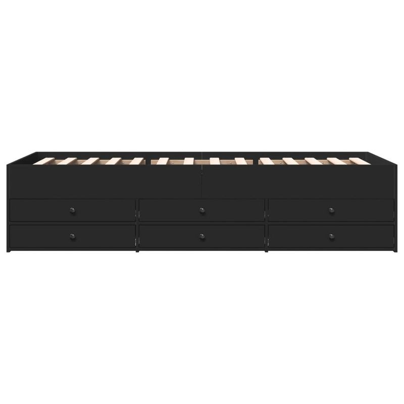 Casa si Gradina - Mobilier - Paturi si accesorii - Paturi - Cadru de pat cu sertare, negru, 100x200 cm, lemn prelucrat - Infinity.ro