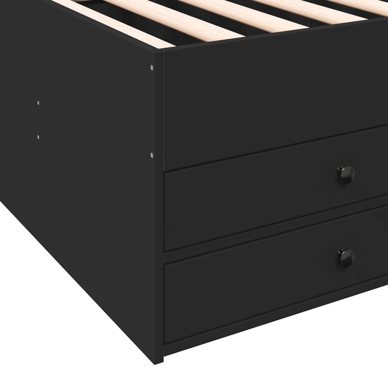 Casa si Gradina - Mobilier - Paturi si accesorii - Paturi - Cadru de pat cu sertare, negru, 100x200 cm, lemn prelucrat - Infinity.ro