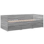 Casa si Gradina - Mobilier - Paturi si accesorii - Paturi - Cadru pat de zi cu sertare gri sonoma 75x190 cm lemn prelucrat - Infinity.ro