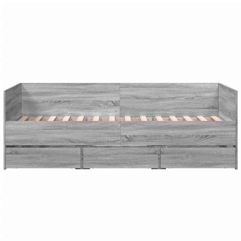Casa si Gradina - Mobilier - Paturi si accesorii - Paturi - Cadru pat de zi cu sertare gri sonoma 75x190 cm lemn prelucrat - Infinity.ro