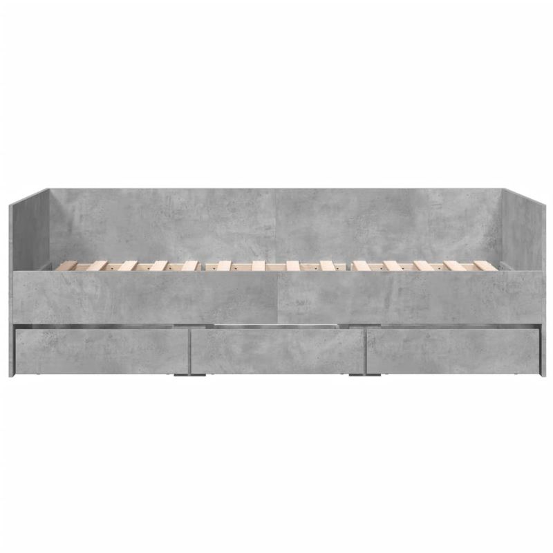 Casa si Gradina - Mobilier - Paturi si accesorii - Paturi - Cadru pat de zi cu sertare gri beton 100x200 cm lemn prelucrat - Infinity.ro