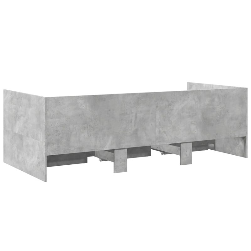 Casa si Gradina - Mobilier - Paturi si accesorii - Paturi - Cadru pat de zi cu sertare gri beton 100x200 cm lemn prelucrat - Infinity.ro