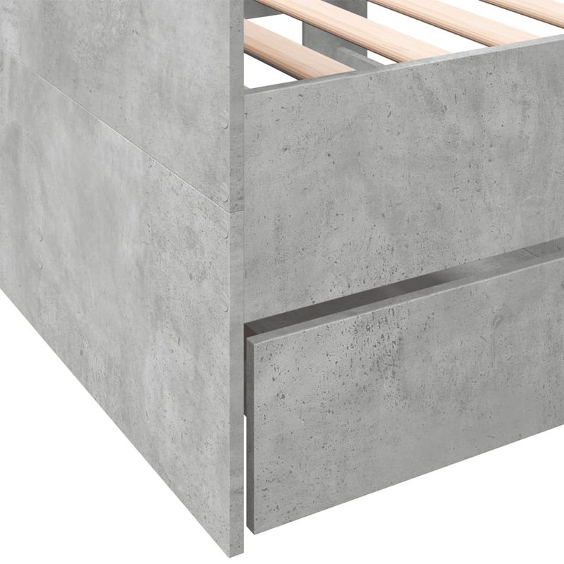 Casa si Gradina - Mobilier - Paturi si accesorii - Paturi - Cadru pat de zi cu sertare gri beton 100x200 cm lemn prelucrat - Infinity.ro