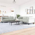 Casa si Gradina - Mobilier - Seturi de mobilier - Seturi living - Set canapea, 2 piese, gri deschis, catifea - Infinity.ro