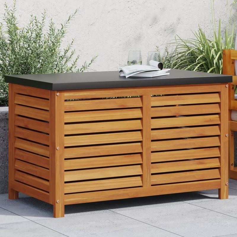 Casa si Gradina - Gradina si terasa - Mobilier exterior - Dulapuri si lazi depozitare exterior - Lada depozitare de gradina, 90x48x55 cm, lemn masiv de acacia - Infinity.ro