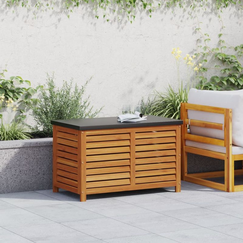 Casa si Gradina - Gradina si terasa - Mobilier exterior - Dulapuri si lazi depozitare exterior - Lada depozitare de gradina, 90x48x55 cm, lemn masiv de acacia - Infinity.ro