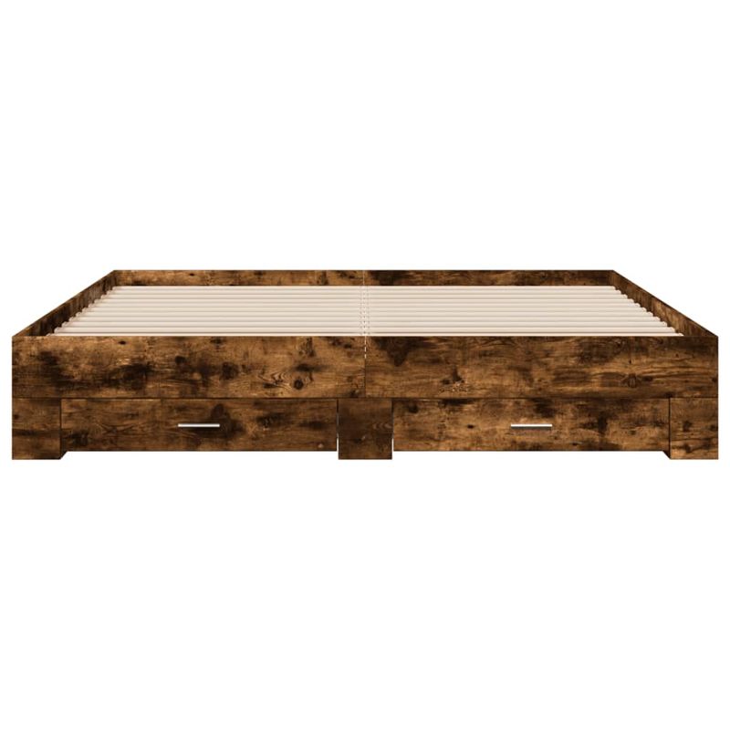 Casa si Gradina - Mobilier - Paturi si accesorii - Paturi - Cadru de pat cu sertare stejar fumuriu 180x200cm lemn prelucrat - Infinity.ro