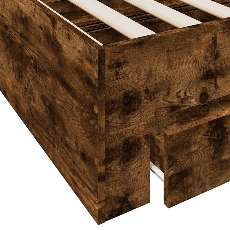 Casa si Gradina - Mobilier - Paturi si accesorii - Paturi - Cadru de pat cu sertare stejar fumuriu 180x200cm lemn prelucrat - Infinity.ro
