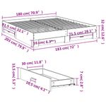 Casa si Gradina - Mobilier - Paturi si accesorii - Paturi - Cadru de pat cu sertare stejar fumuriu 180x200cm lemn prelucrat - Infinity.ro