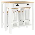 Casa si Gradina - Mobilier - Seturi de mobilier - Seturi bucatarie - Set mobilier de bar, 5 piese, alb, lemn masiv de pin - Infinity.ro