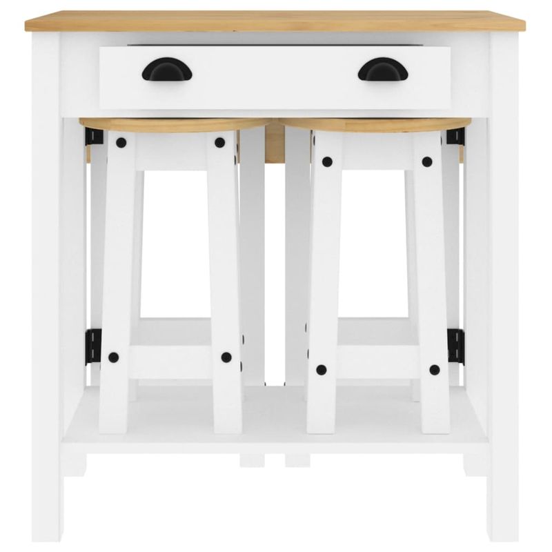Casa si Gradina - Mobilier - Seturi de mobilier - Seturi bucatarie - Set mobilier de bar, 5 piese, alb, lemn masiv de pin - Infinity.ro