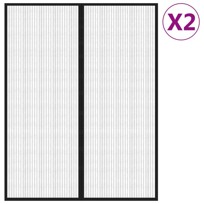 Casa si Gradina - Textile si covoare - Perdele si draperii - Perdele - Perdele de usa anti-insecte cu magnet, 2 buc., negru 230x160 cm - Infinity.ro