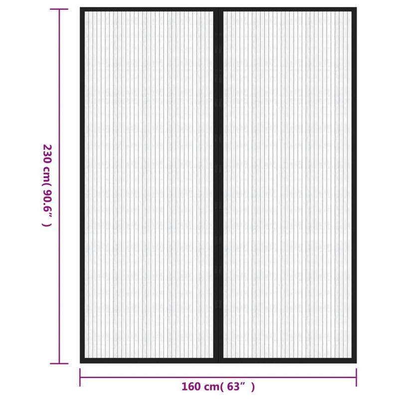 Casa si Gradina - Textile si covoare - Perdele si draperii - Perdele - Perdele de usa anti-insecte cu magnet, 2 buc., negru 230x160 cm - Infinity.ro