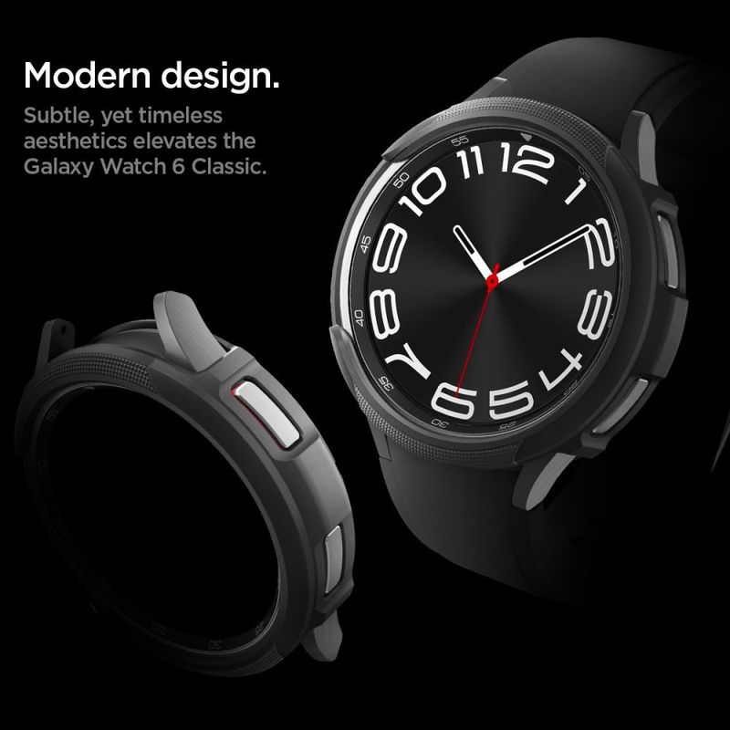 Laptop, Telefoane si Tablete - Wearables si gadgeturi - Wearables - Smartwatch-uri - Husa Spigen Liquid Air pentru Samsung Galaxy Watch 6 Clasic (47 Mm) Negru Mat - Infinity.ro