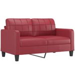 Casa si Gradina - Mobilier - Seturi de mobilier - Seturi living - Set de canapele cu perne, 3 piese, rosu vin, piele ecologica - Infinity.ro