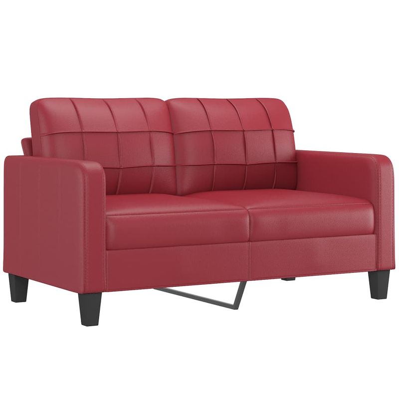 Casa si Gradina - Mobilier - Seturi de mobilier - Seturi living - Set de canapele cu perne, 3 piese, rosu vin, piele ecologica - Infinity.ro