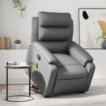 Casa si Gradina - Mobilier - Scaune si fotolii - Fotolii - Fotoliu rabatabil cu ridicare, gri, piele ecologica - Infinity.ro