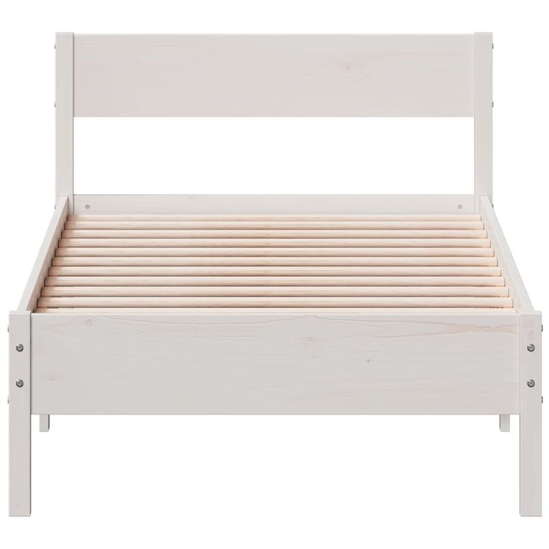 Casa si Gradina - Mobilier - Paturi si accesorii - Paturi - Cadru de pat cu tablie, alb, 100x200 cm, lemn masiv pin - Infinity.ro