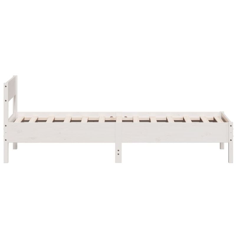 Casa si Gradina - Mobilier - Paturi si accesorii - Paturi - Cadru de pat cu tablie, alb, 100x200 cm, lemn masiv pin - Infinity.ro
