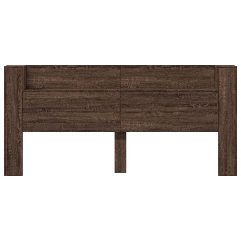 Casa si Gradina - Mobilier - Paturi si accesorii - Accesorii paturi - Tablie de pat cu dulap si LED, stejar maro, 220x16,5x103,5 cm - Infinity.ro
