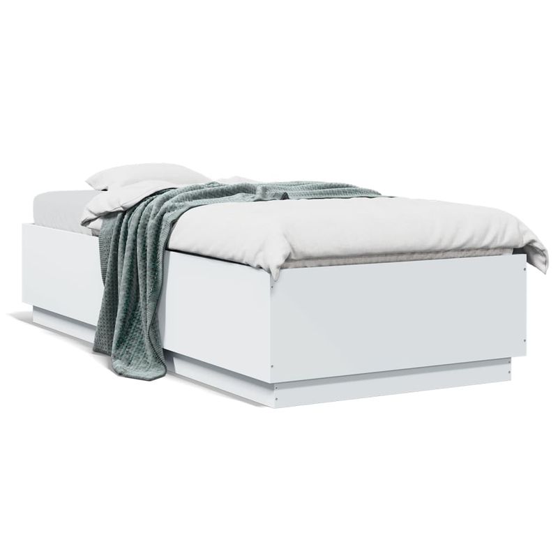 Casa si Gradina - Mobilier - Paturi si accesorii - Paturi - Cadru de pat, alb, 100x200 cm, lemn prelucrat - Infinity.ro