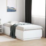 Casa si Gradina - Mobilier - Paturi si accesorii - Paturi - Cadru de pat, alb, 100x200 cm, lemn prelucrat - Infinity.ro