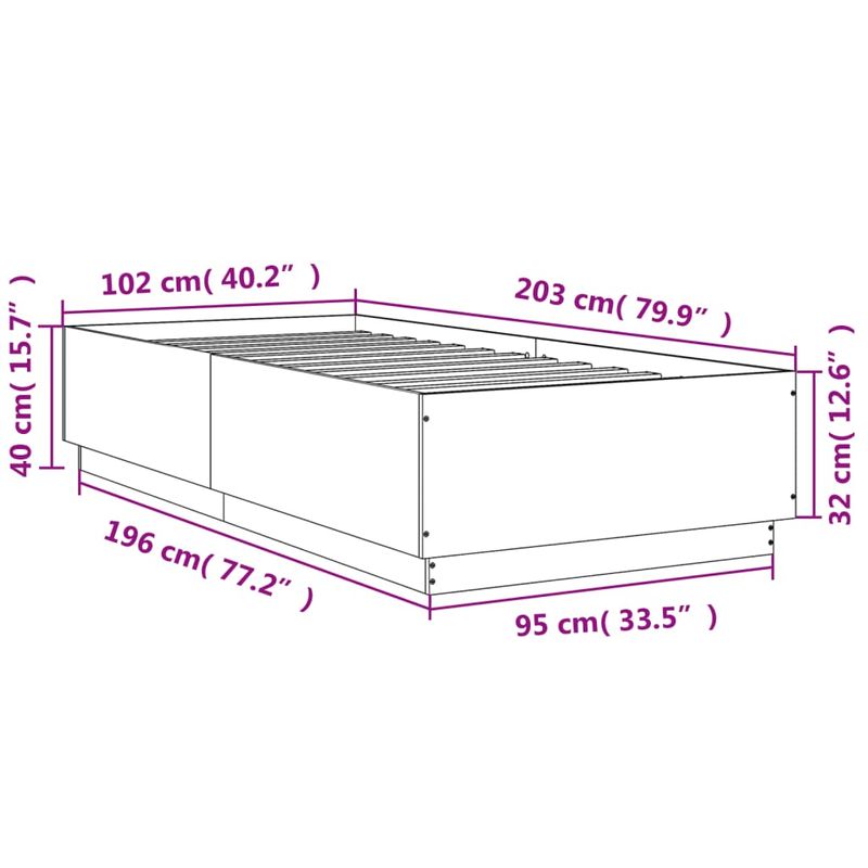 Casa si Gradina - Mobilier - Paturi si accesorii - Paturi - Cadru de pat, alb, 100x200 cm, lemn prelucrat - Infinity.ro