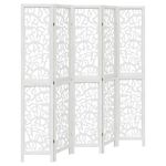 Casa si Gradina - Decoratiuni - Pereti despartitori si paravane - Paravan camera 5 panouri, alb, lemn masiv paulownia - Infinity.ro