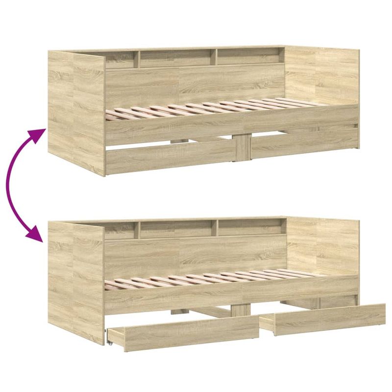 Casa si Gradina - Mobilier - Paturi si accesorii - Paturi - Cadru pat cu sertare, stejar sonoma, 90x190 cm, lemn prelucrat - Infinity.ro