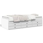 Casa si Gradina - Mobilier - Paturi si accesorii - Paturi - Cadru pat de zi cu sertare, alb, 90x190 cm, lemn prelucrat - Infinity.ro