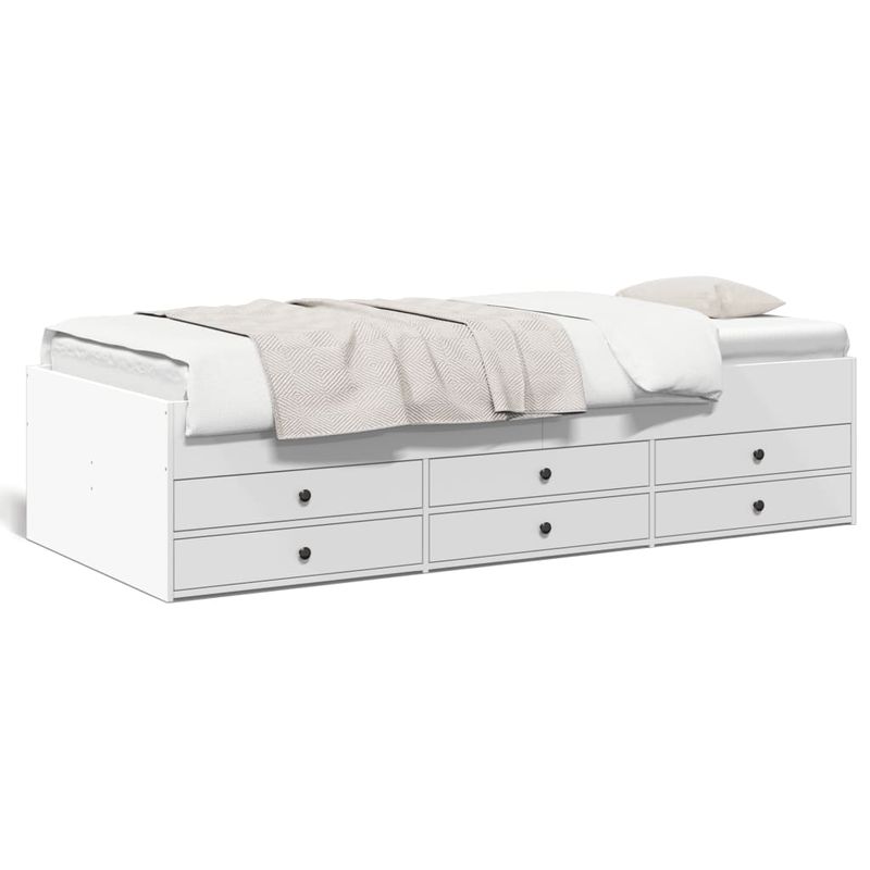 Casa si Gradina - Mobilier - Paturi si accesorii - Paturi - Cadru pat de zi cu sertare, alb, 90x190 cm, lemn prelucrat - Infinity.ro