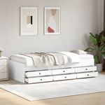 Casa si Gradina - Mobilier - Paturi si accesorii - Paturi - Cadru pat de zi cu sertare, alb, 90x190 cm, lemn prelucrat - Infinity.ro
