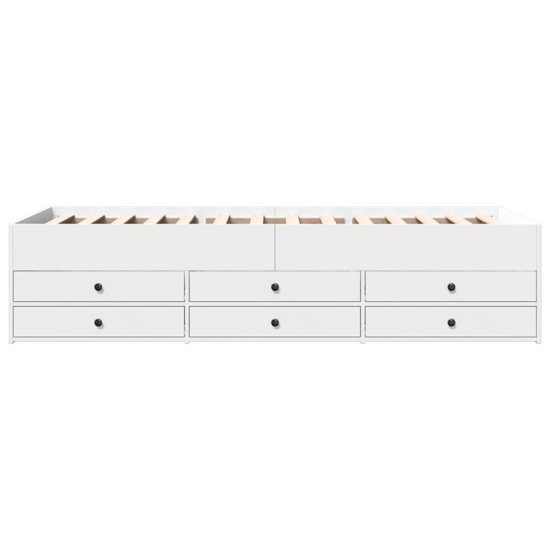 Casa si Gradina - Mobilier - Paturi si accesorii - Paturi - Cadru pat de zi cu sertare, alb, 90x190 cm, lemn prelucrat - Infinity.ro