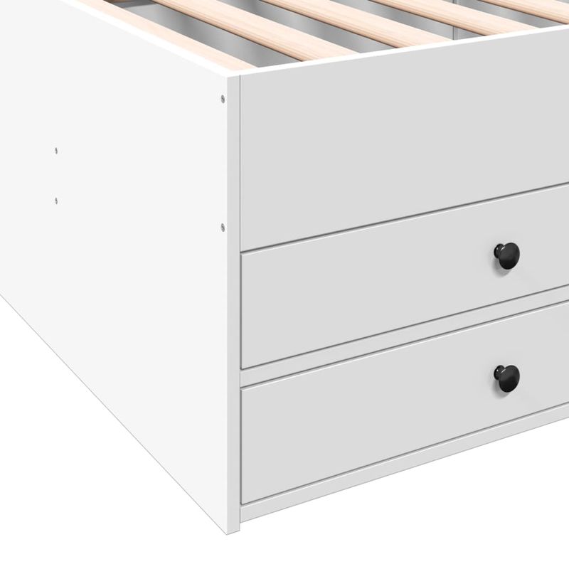 Casa si Gradina - Mobilier - Paturi si accesorii - Paturi - Cadru pat de zi cu sertare, alb, 90x190 cm, lemn prelucrat - Infinity.ro