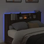 Casa si Gradina - Mobilier - Paturi si accesorii - Accesorii paturi - Tablie de pat cu dulap si LED, stejar maro, 160x16,5x103,5 cm - Infinity.ro