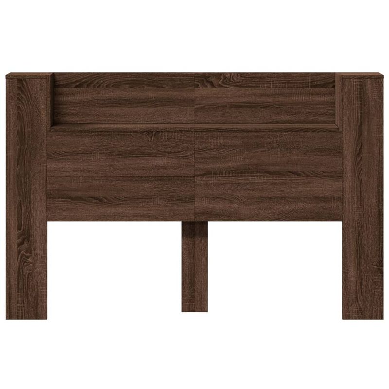 Casa si Gradina - Mobilier - Paturi si accesorii - Accesorii paturi - Tablie de pat cu dulap si LED, stejar maro, 160x16,5x103,5 cm - Infinity.ro