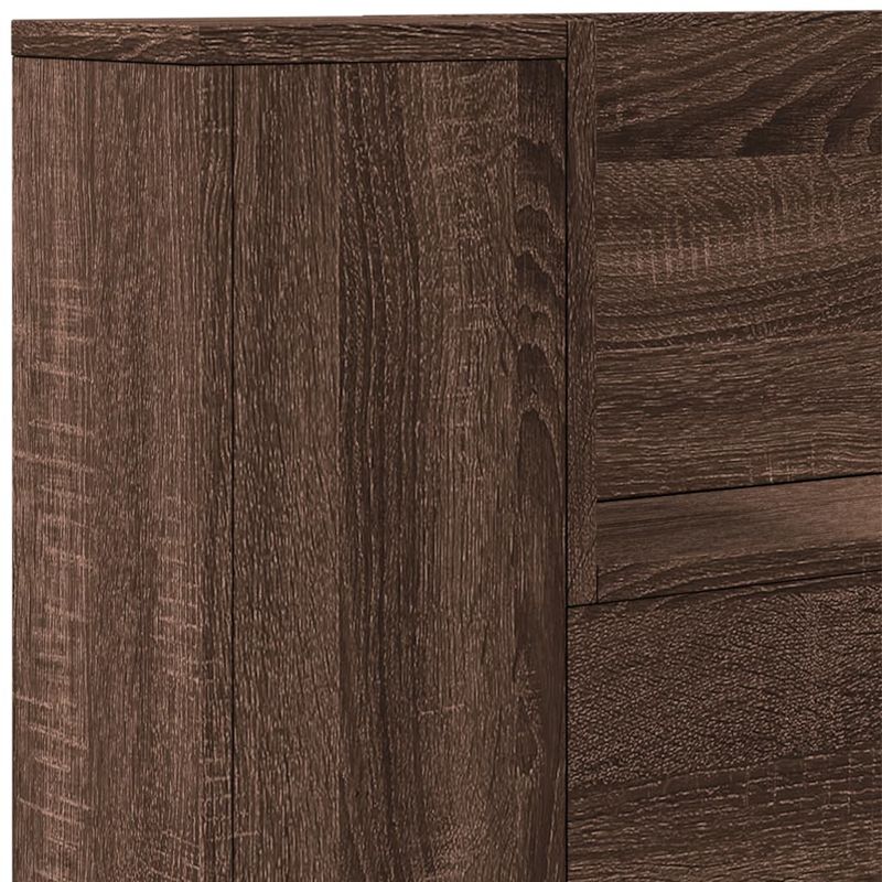 Casa si Gradina - Mobilier - Paturi si accesorii - Accesorii paturi - Tablie de pat cu dulap si LED, stejar maro, 160x16,5x103,5 cm - Infinity.ro
