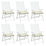 Casa si Gradina - Textile si covoare - Perne si pilote - Perne decorative - Perne de scaun, 6 buc., alb crem, 50x50x7 cm, textil oxford - Infinity.ro