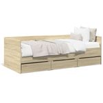 Casa si Gradina - Mobilier - Paturi si accesorii - Paturi - Cadru pat cu sertare, stejar sonoma, 75x190 cm lemn prelucrat - Infinity.ro