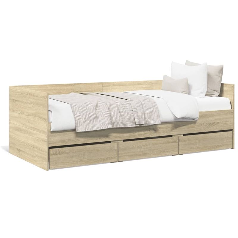 Casa si Gradina - Mobilier - Paturi si accesorii - Paturi - Cadru pat cu sertare, stejar sonoma, 75x190 cm lemn prelucrat - Infinity.ro