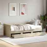 Casa si Gradina - Mobilier - Paturi si accesorii - Paturi - Cadru pat cu sertare, stejar sonoma, 75x190 cm lemn prelucrat - Infinity.ro