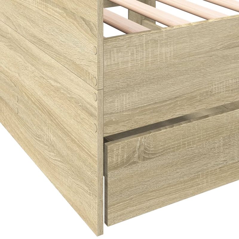 Casa si Gradina - Mobilier - Paturi si accesorii - Paturi - Cadru pat cu sertare, stejar sonoma, 75x190 cm lemn prelucrat - Infinity.ro