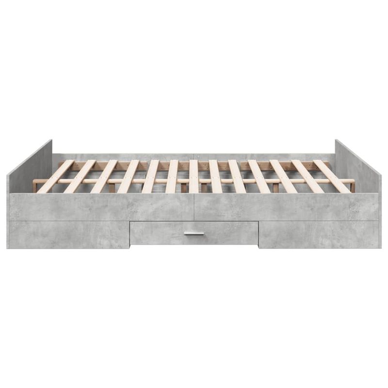 Casa si Gradina - Mobilier - Paturi si accesorii - Paturi - Cadru de pat cu sertare, gri beton, 160x200 cm, lemn prelucrat - Infinity.ro