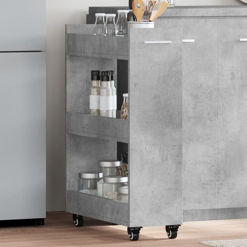 Casa si Gradina - Mobilier - Dulapuri si sifoniere - Dulapuri - Dulap cu roti, gri beton, 60x22x79 cm, lemn prelucrat - Infinity.ro