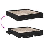 Casa si Gradina - Mobilier - Paturi si accesorii - Paturi - Cadru de pat cu sertare, negru, 180x200 cm, lemn prelucrat - Infinity.ro