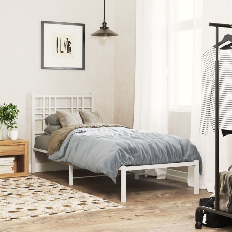 Casa si Gradina - Mobilier - Paturi si accesorii - Accesorii paturi - Tablie de pat metalica, alb, 75 cm - Infinity.ro