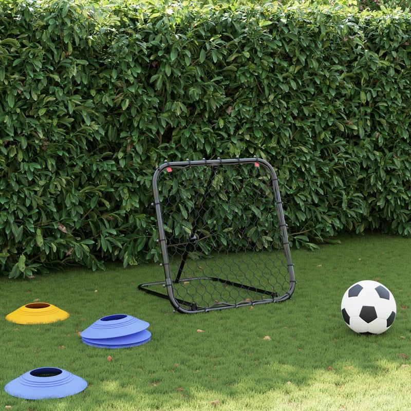 Sport si Outdoor - Sporturi de echipa - Fotbal - Porti fotbal - Plasa de ricoseu fotbal, reglabila, negru, 84x73x60-80 cm, otel - Infinity.ro